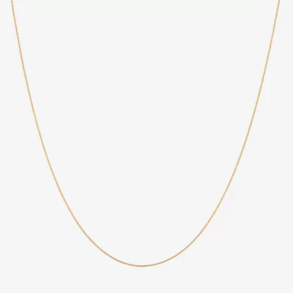 Made in Italy 24K Gold Over Silver 18 Inch Solid Fashion Chain Necklace