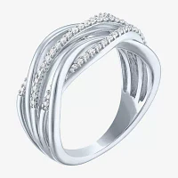 (G-H/ I1-I2) 1/4 CT. T.W. Lab Grown White Diamond Sterling Silver Band