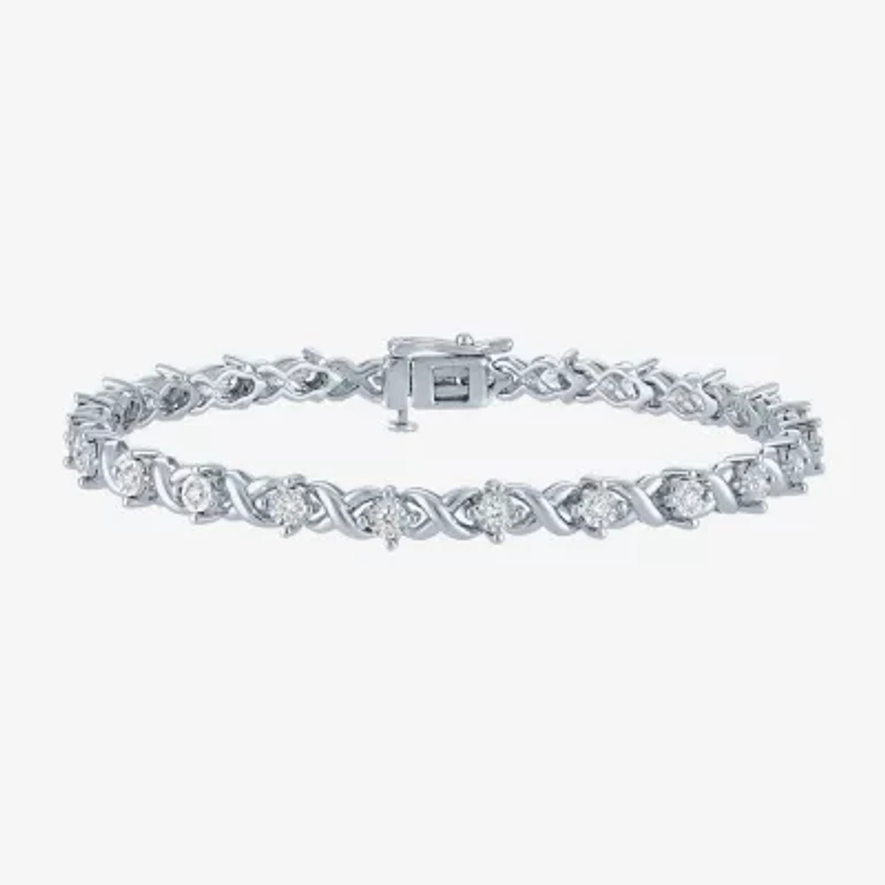 (G-H/ I1-I2) 1/2 CT. T.W. Lab Grown White Diamond Sterling Silver 7.25 Inch Tennis Bracelet