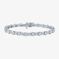 (G-H/ I1-I2) 1/2 CT. T.W. Lab Grown White Diamond Sterling Silver 7.25 Inch Tennis Bracelet