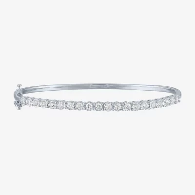 (G-H/ I1-I2) 1 CT. T.W. Lab Grown White Diamond Sterling Silver Bangle Bracelet