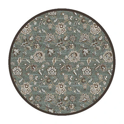Pisa Floral Traditional Indoor Round Area Rug