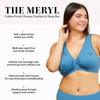 Leading Lady® Cotton Front-Close Comfort & Sleep Bra - 110