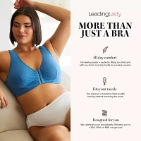 Leading Lady® Cotton Front-Close Comfort & Sleep Bra - 110