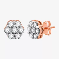 Diamond Blossom 1 CT. T.W. Natural White Diamond 10K Rose Gold 8.7mm Stud Earrings