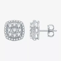 1/2 CT. T.W. Natural White Diamond 10K White Gold 8.5mm Stud Earrings