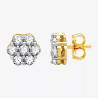 Diamond Blossom 1 CT. T.W. Natural White Diamond 10K Gold 8.7mm Stud Earrings