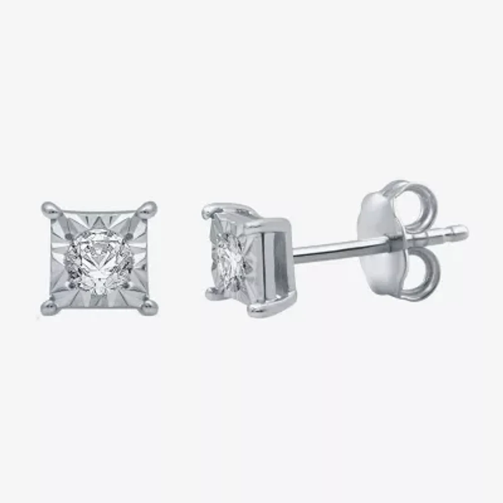 1/6 CT. T.W. Natural White Diamond 5.3mm Stud Earrings