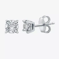 1/6 CT. T.W. Natural White Diamond Sterling Silver 5.6mm Round Stud Earrings