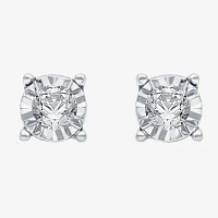 1/6 CT. T.W. Natural White Diamond Sterling Silver 5.6mm Round Stud Earrings