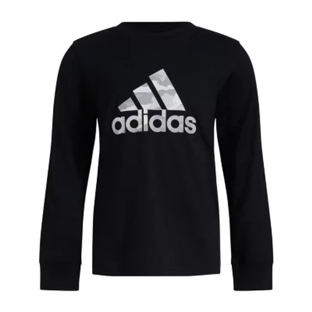 adidas Toddler Boys Crew Neck Long Sleeve Graphic T-Shirt