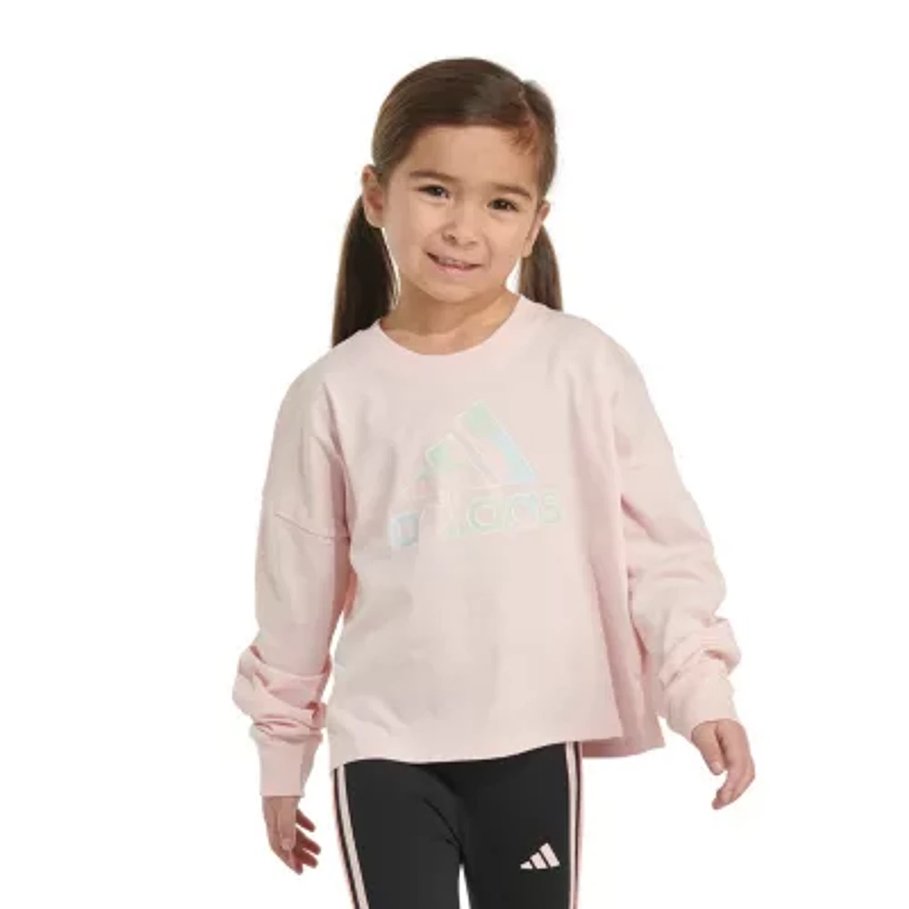 adidas Toddler Girls Round Neck Long Sleeve T-Shirt