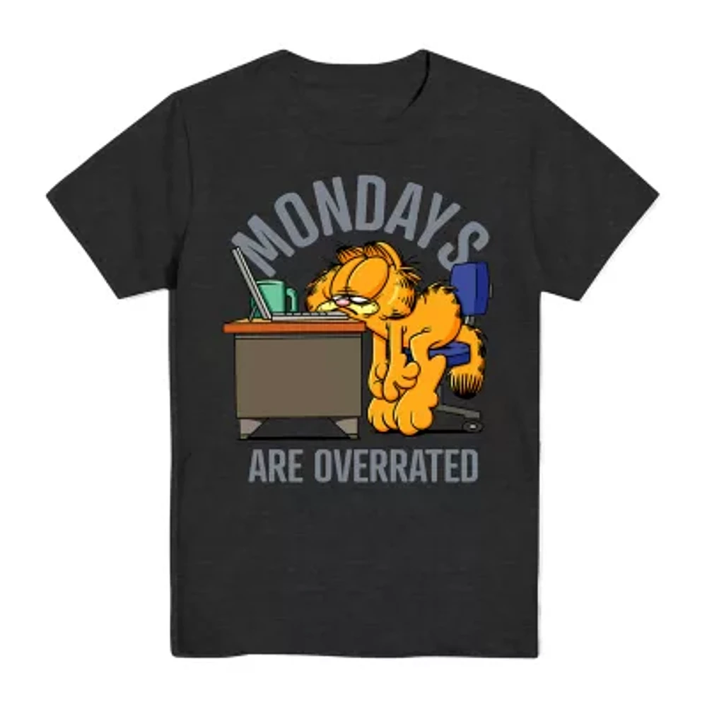 Little & Big Boys Crew Neck Short Sleeve Garfield Graphic T-Shirt