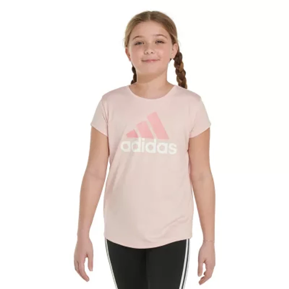 adidas Big Girls Scoop Neck Short Sleeve Graphic T-Shirt