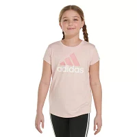 adidas Big Girls Scoop Neck Short Sleeve Graphic T-Shirt