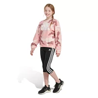 adidas Big Girls Crew Neck Long Sleeve Fleece Sweatshirt