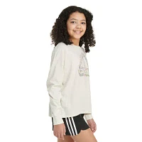 adidas Big Girls Crew Neck Long Sleeve Graphic T-Shirt