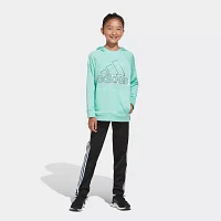 adidas Big Girls Mid Rise Tapered Track Pant