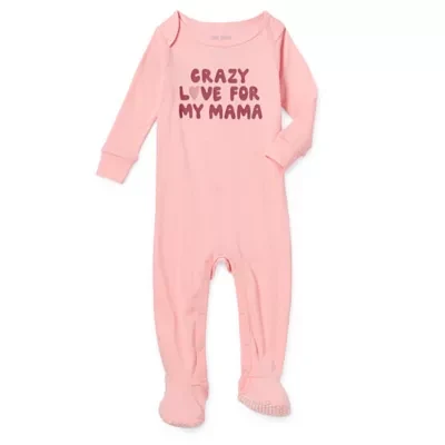 Okie Dokie Baby Girls Footed Long Sleeve One Piece Pajama