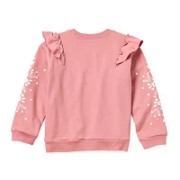 Okie Dokie Toddler & Little Girls Crew Neck Long Sleeve Sweatshirt