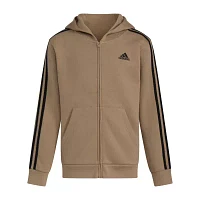 adidas Big Boys Fleece Hooded Midweight Jacket