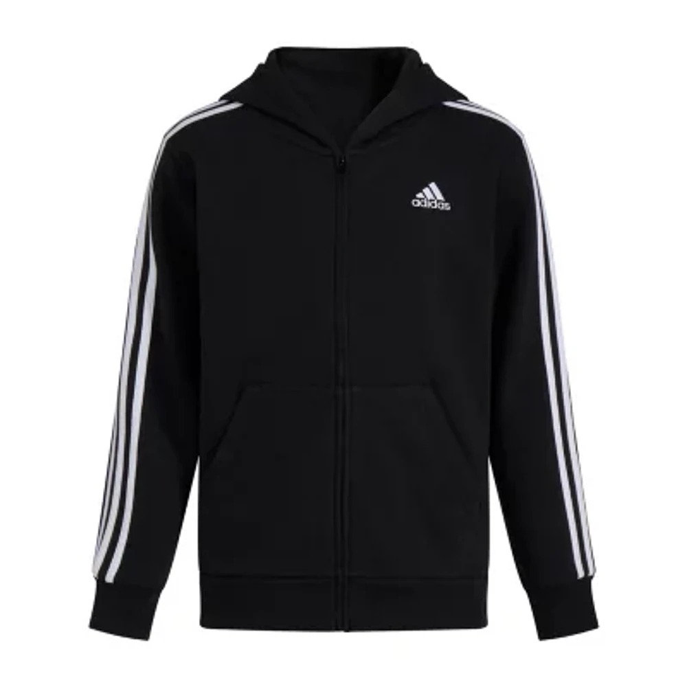 adidas Big Boys Fleece Hooded Midweight Jacket