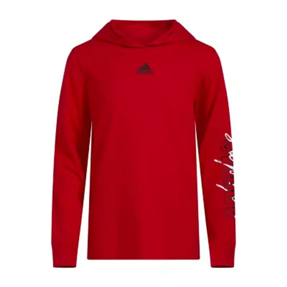 adidas Big Boys  Long Sleeve Hooded T-Shirt