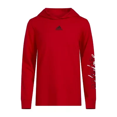 adidas Big Boys  Long Sleeve Hooded T-Shirt