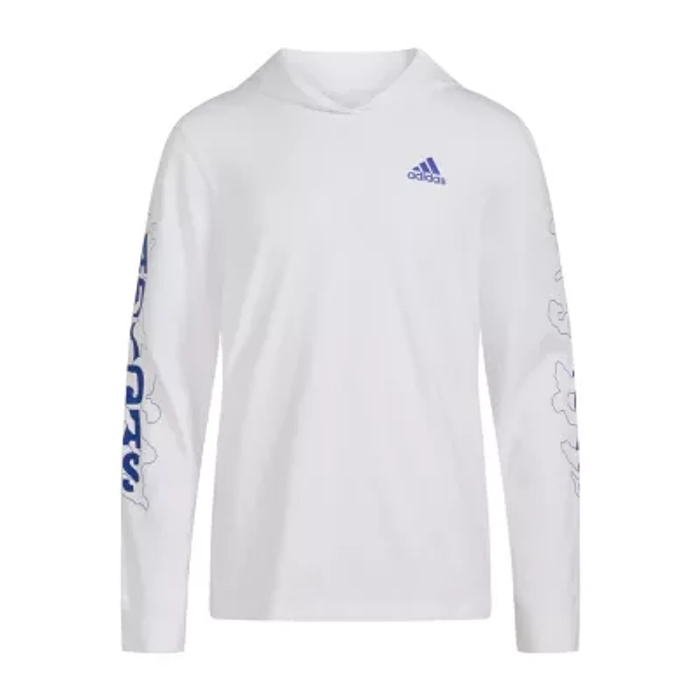 adidas Big Boys Hooded Long Sleeve T-Shirt