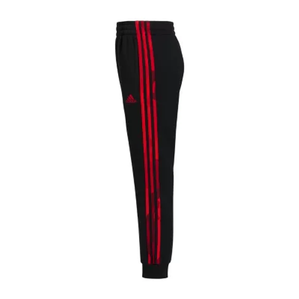 adidas Big Boys Mid Rise Cuffed Fleece Jogger Pant