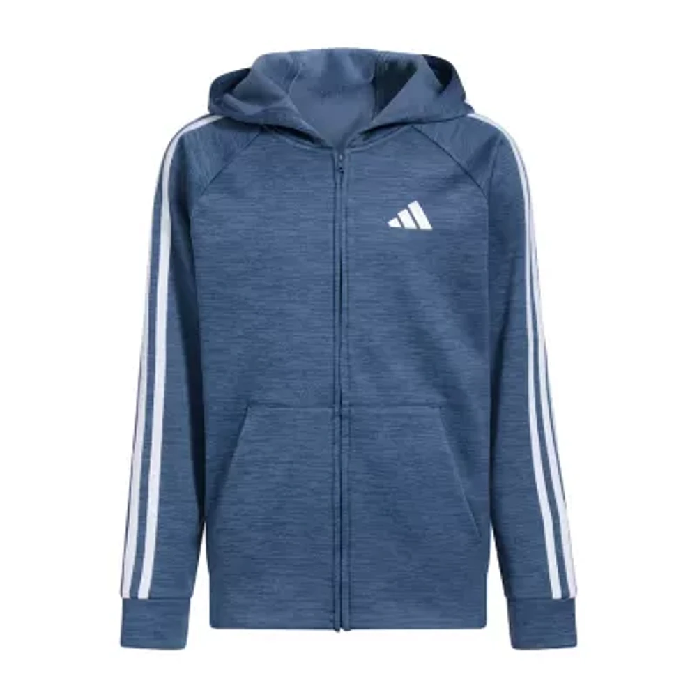 adidas Big Boys Fleece Hooded Midweight Jacket