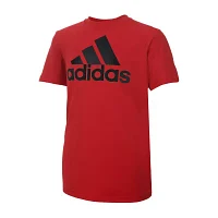 adidas Big Boys Crew Neck Short Sleeve Graphic T-Shirt