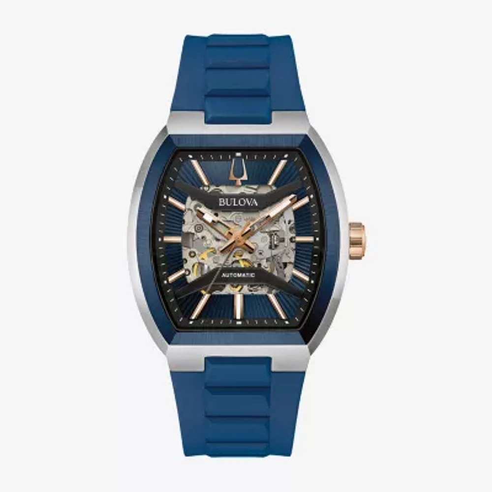 Bulova Unisex Adult Automatic Blue Strap Watch 98a318