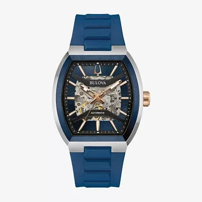 Bulova Unisex Adult Automatic Blue Strap Watch 98a318