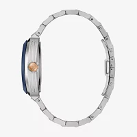 Bulova Maquina Mens Automatic Silver Tone Stainless Steel Bracelet Watch 98a319