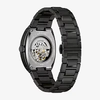 Bulova Maquina Mens Automatic Black Stainless Steel Bracelet Watch 98a320