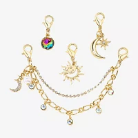 Bijoux Bar Gold Tone Moon Star Shoe Charm