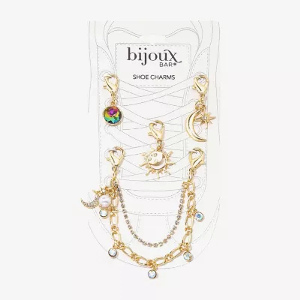 Bijoux Bar Gold Tone Moon Star Shoe Charm