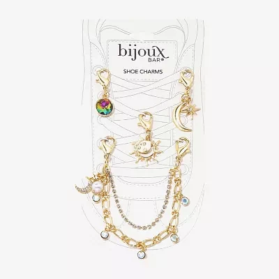 Bijoux Bar Gold Tone Moon Star Shoe Charm