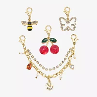 Bijoux Bar Gold Tone Butterfly Cherries Shoe Charm