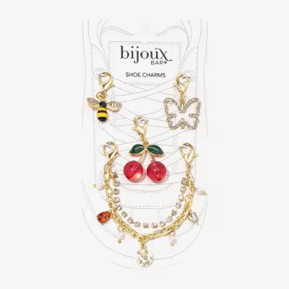 Bijoux Bar Gold Tone Butterfly Cherries Shoe Charm