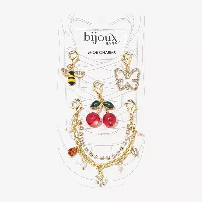 Bijoux Bar Gold Tone Butterfly Cherries Shoe Charm
