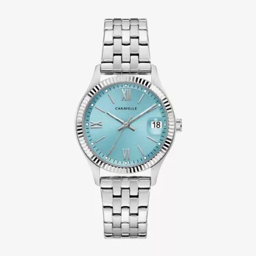 Caravelle Designed By Bulova Womens Silver Tone Stainless Steel Bracelet Watch 43m124