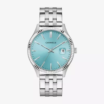 Caravelle Designed By Bulova Mens Silver Tone Stainless Steel Bracelet Watch 43b174