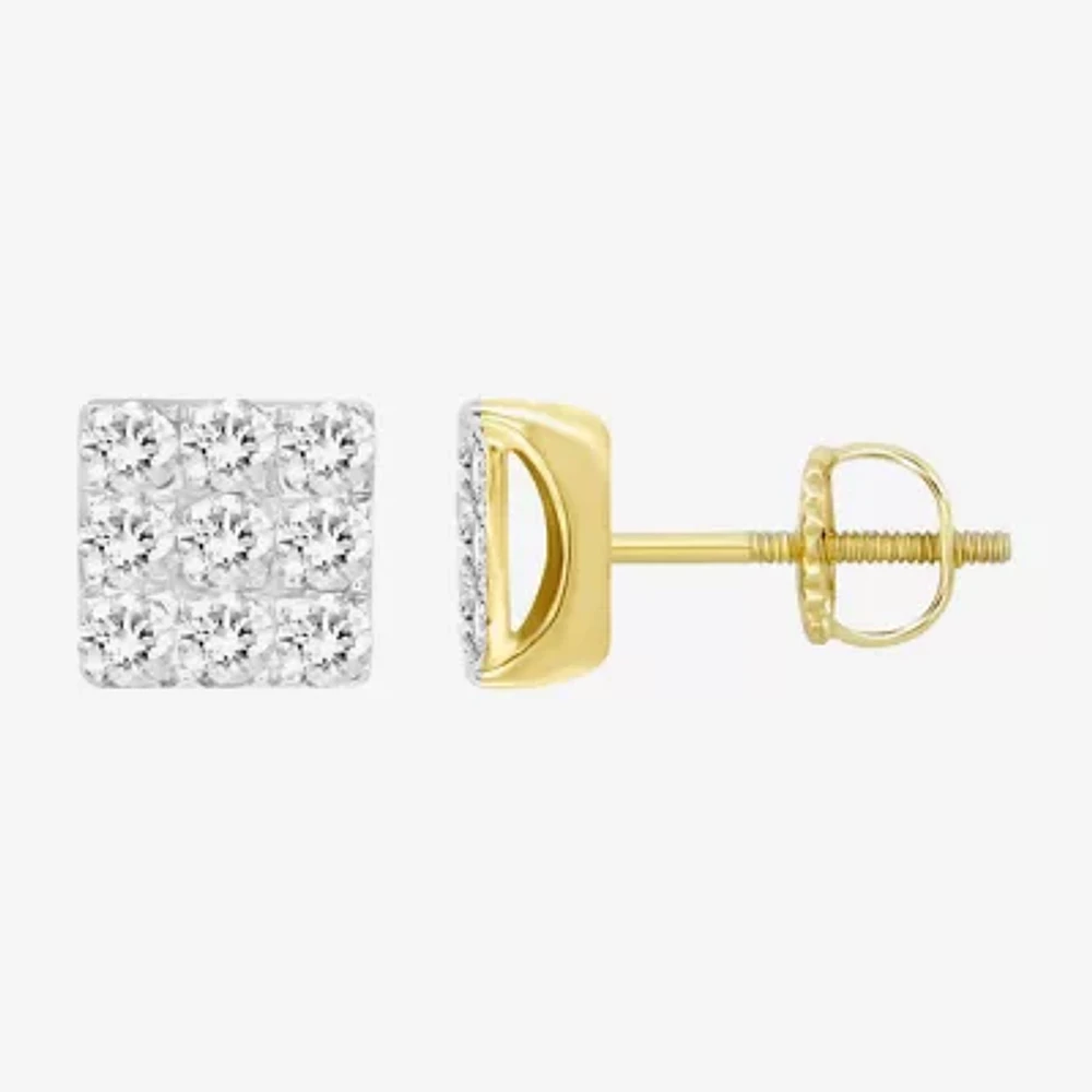 1/2 CT. T.W. Natural White Diamond 10K Gold 5.2mm Stud Earrings