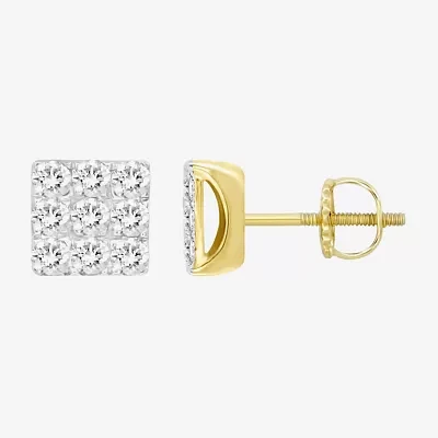 1/2 CT. T.W. Natural White Diamond 10K Gold 5.2mm Stud Earrings