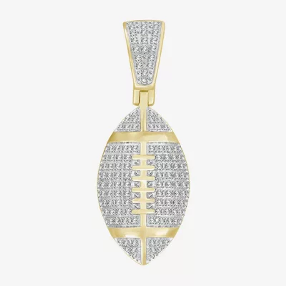 Football Mens 1/4 CT. T.W. Natural White Diamond 10K Gold Pendants