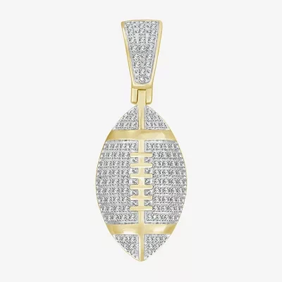 Football Mens 1/4 CT. T.W. Natural White Diamond 10K Gold Pendants
