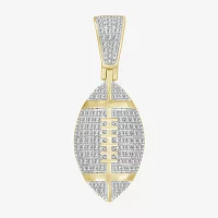 Football Mens 1/4 CT. T.W. Natural White Diamond 10K Gold Pendants