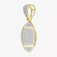 Football Mens 1/4 CT. T.W. Natural White Diamond 10K Gold Pendants